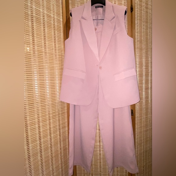 PRETTYGARDEN Women's 2 Piece Sleeveless vest trouser Suit Set pink - Picture 3 of 16